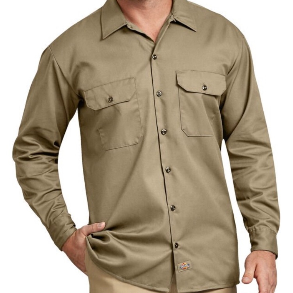 Dickies Long Sleeve Work Shirt Khaki